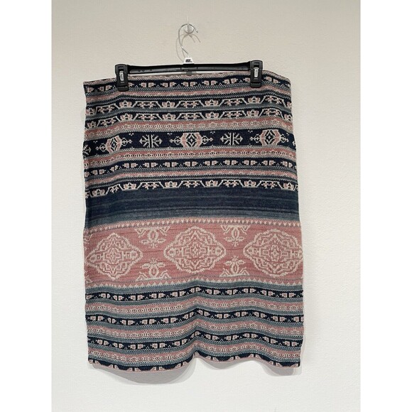 Ralph Lauren Women’s Geo-Motif Linen Cotton Pencil Skirt Pink Blue Size 1X‎ NWT - Picture 3 of 11